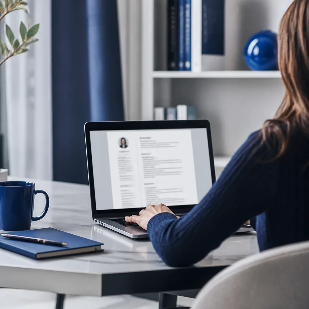 Relecture d'un CV sur écran d'ordinateur portable