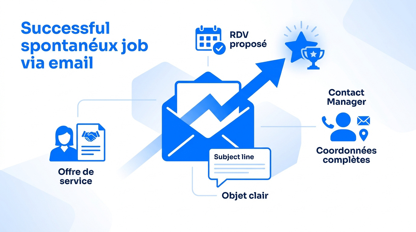 Exemple de mail de candidature spontanée efficace avec objet clair et accroche personnalisée