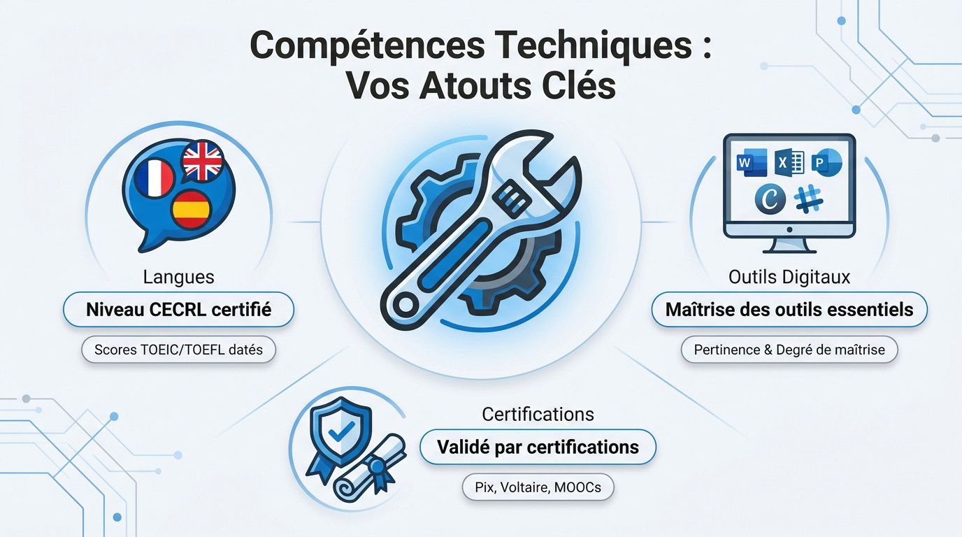 Liste des compétences techniques et hard skills pour un premier CV