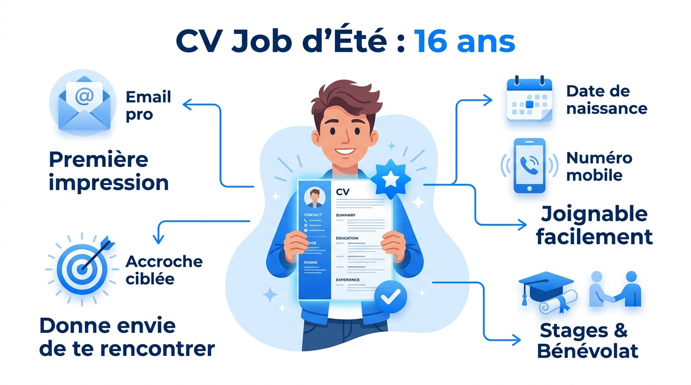 Conseils clés pour réussir son premier CV de job d'été à 16 ans