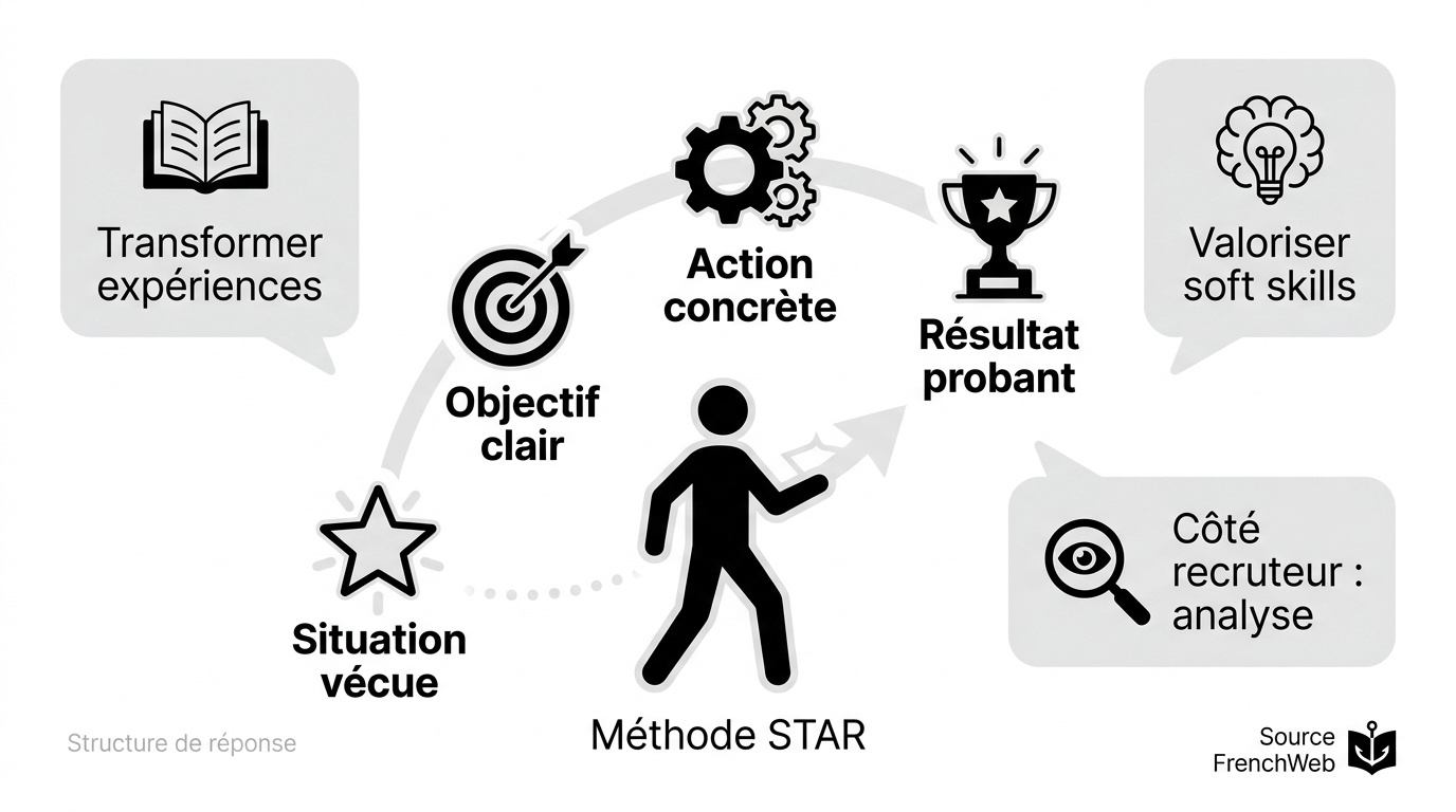 Structure de la méthode STAR pour valoriser ses compétences en entretien