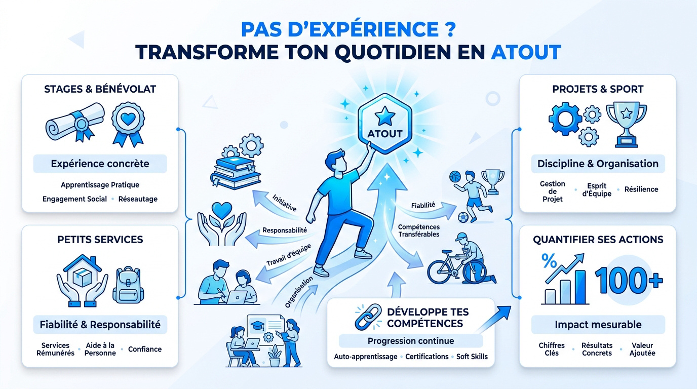 Jeune valorisant ses compétences sur son premier CV pour un job d'été